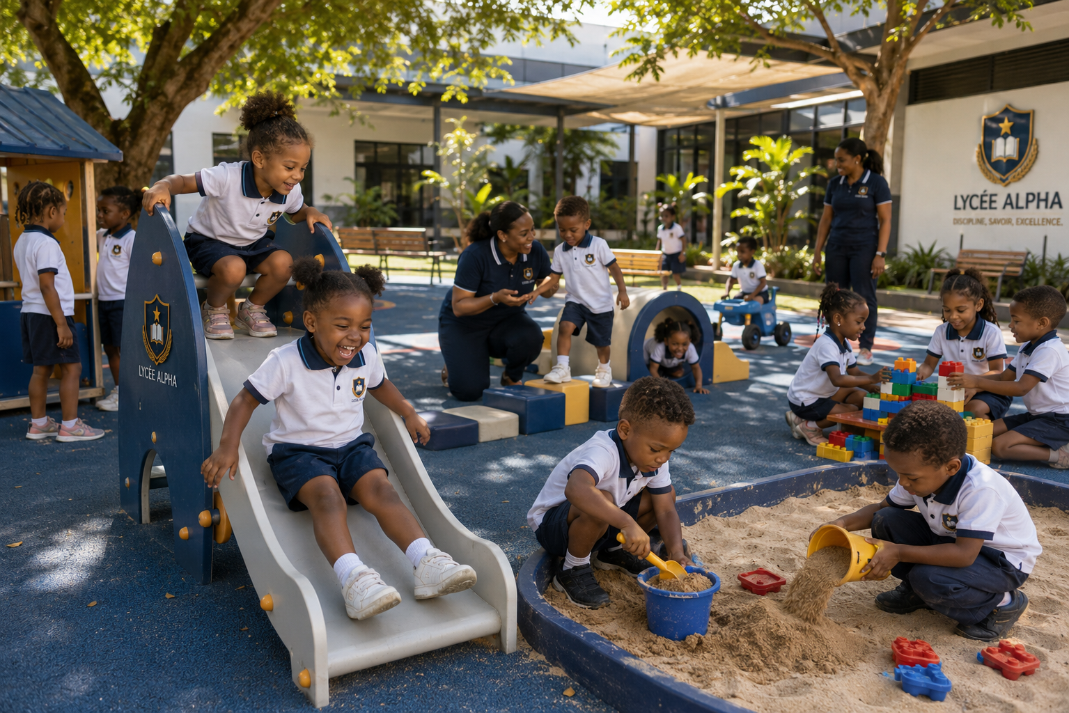 Enfants de la maternelle en activité