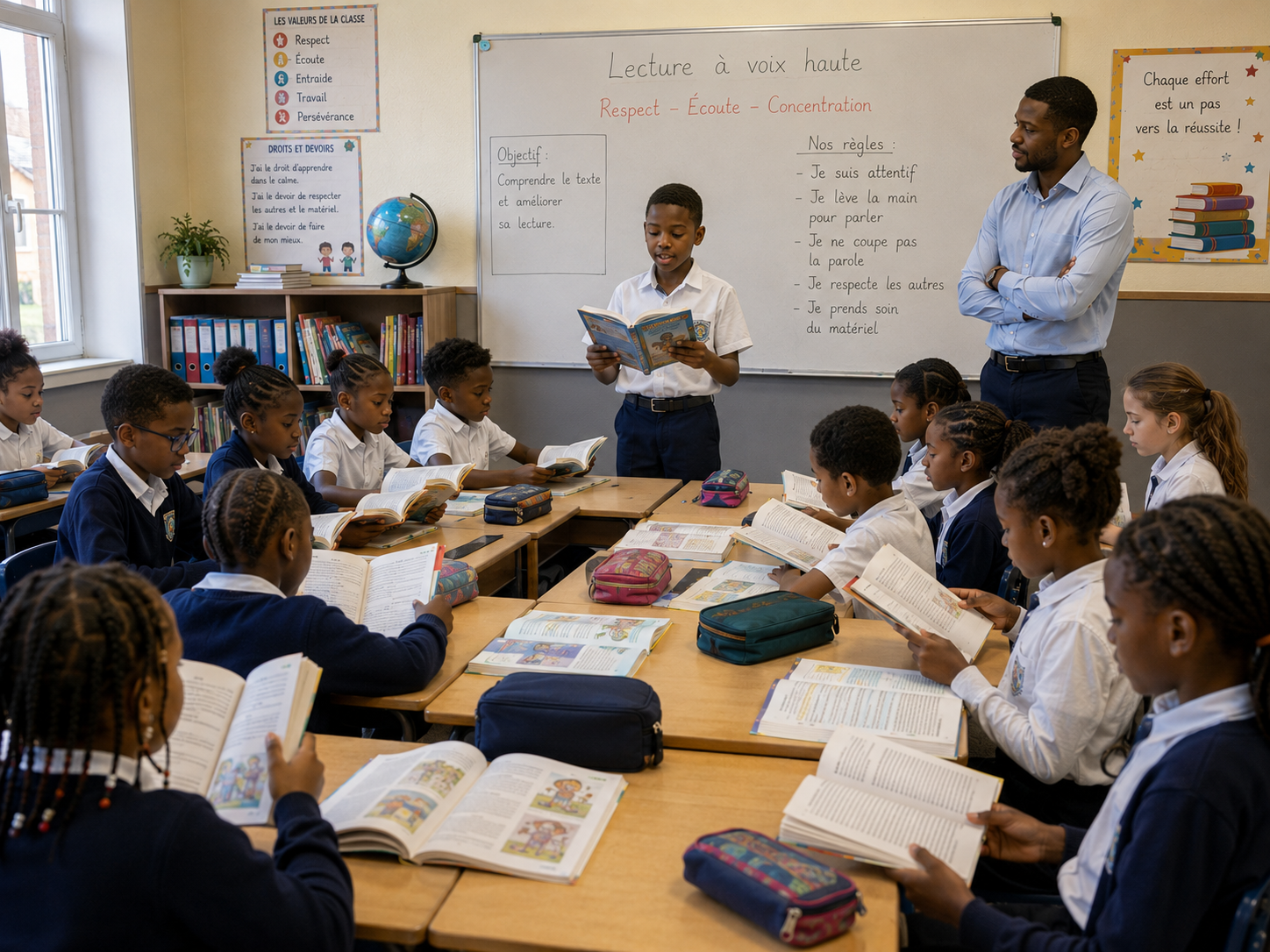 Enfants en train de lire