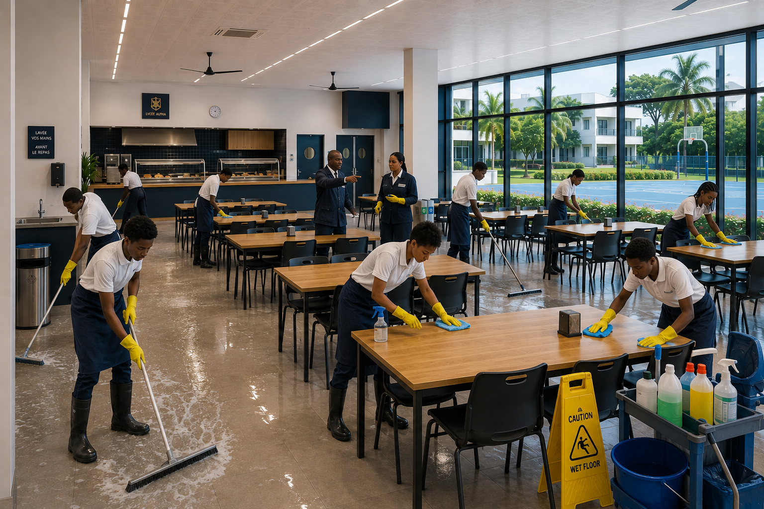 Opération de nettoyage sur le campus